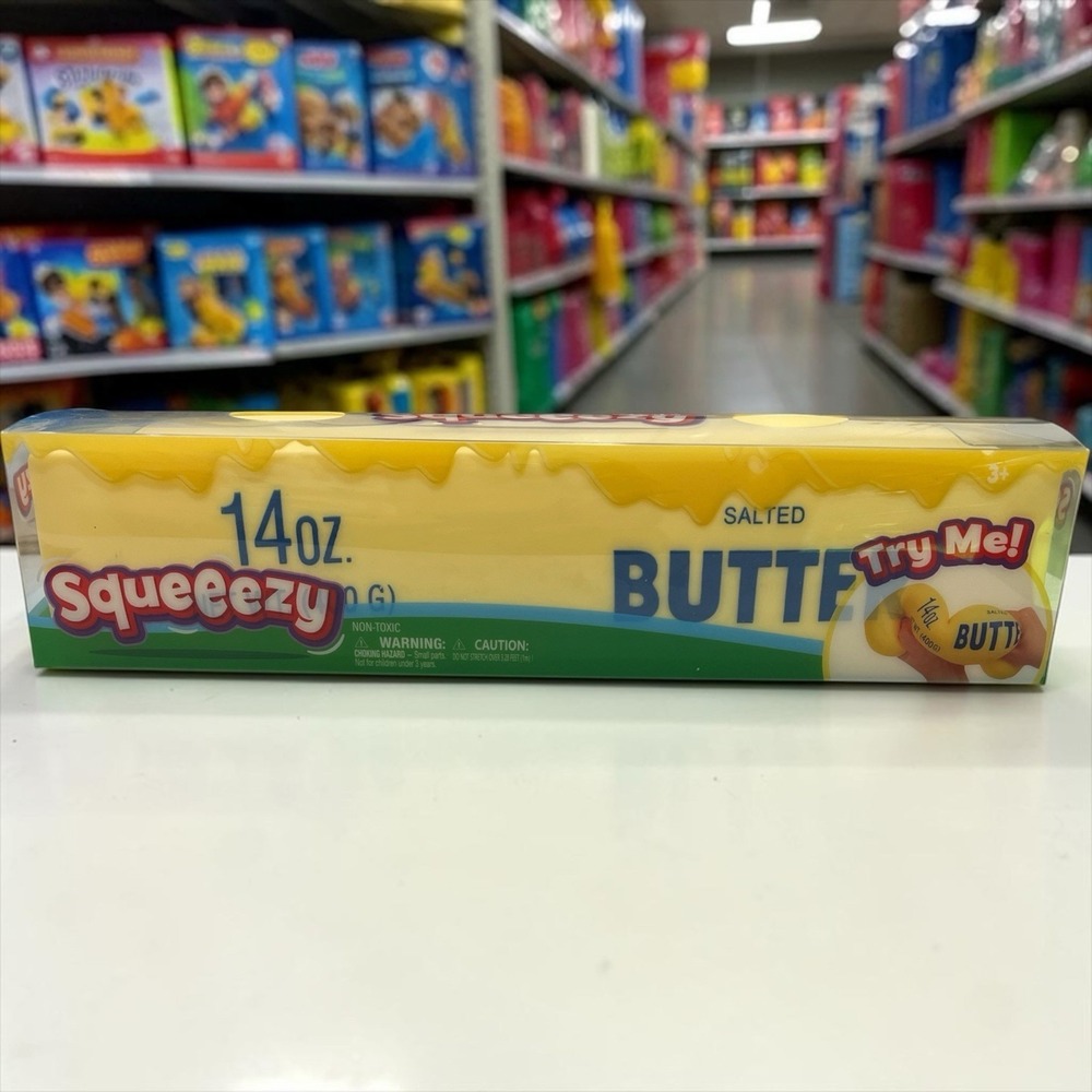 Squeezy Salted Butter 14 oz Stress Ball Squishy Toy NIB Try Me